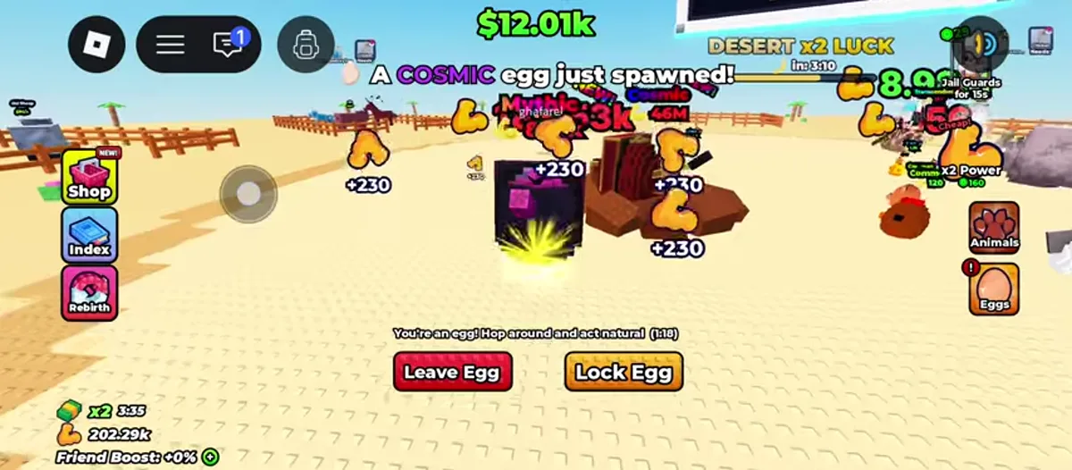 Leave Egg and Lock Egg controls while the player is hiding inside an egg.